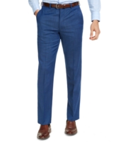 Michael Kors Men's Modern-Fit Airsoft Stretch Suit Pants - Blue Tic