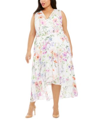 Plus Size Floral-Print High-Low Dress 