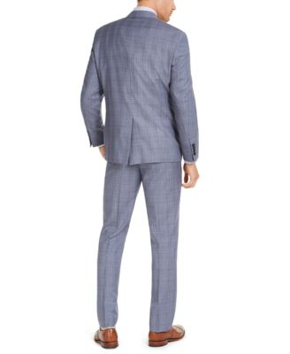 Lauren Ralph Lauren Men's Classic-Fit UltraFlex Stretch Light Blue Plaid Suit Separates 