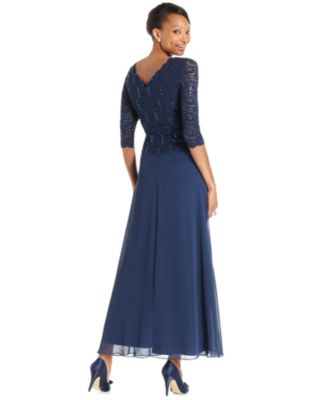 Women's Sequin Embellished Lace Top Gown