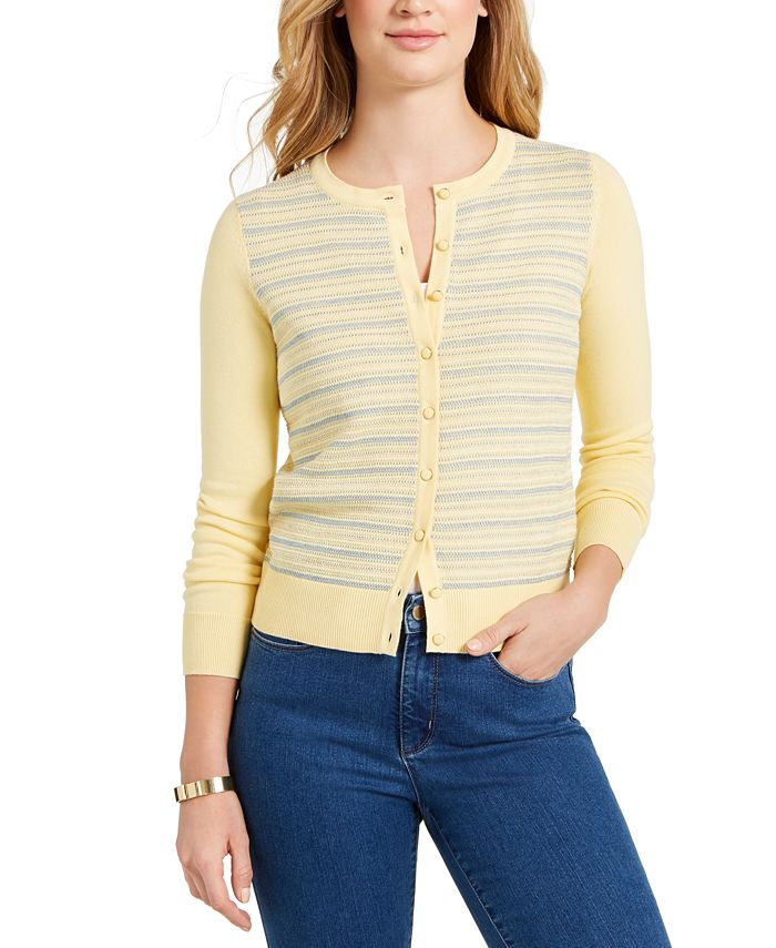 Charter Club Striped Button Cardigan, Created for Macy's - Macy's