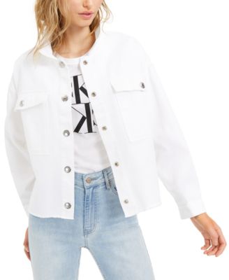 calvin klein white jean jacket
