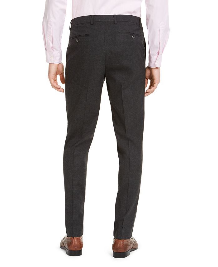 Alfani Men's SlimFit Stretch Charcoal Solid Suit Pants, Created For
