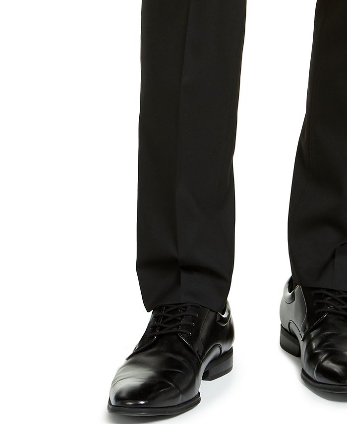 Alfani Men's SlimFit Stretch Black Solid Suit Pants, Created For Macy