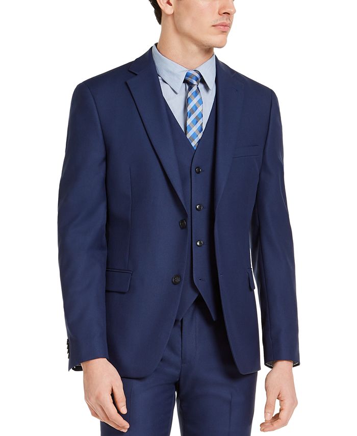 Alfani - Men's Slim-Fit Stretch Navy Blue Solid Suit Jacket