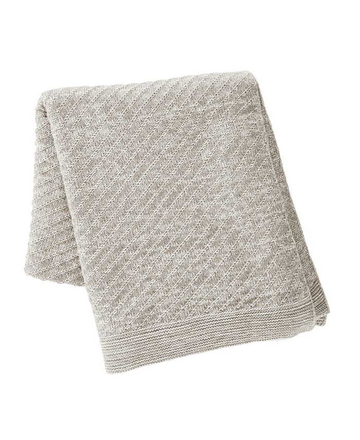 Cole CLOSEOUT! Essentials Chunky Knit Grey Throw Macy's