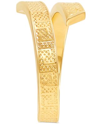 Greek Key Bypass Statement Ring in 10k Gold