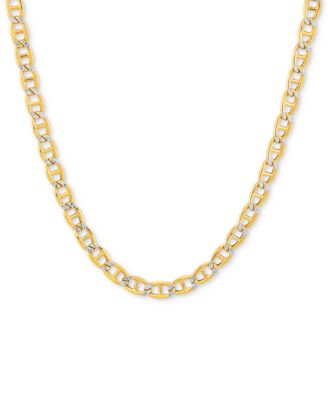 Italian Gold - Two-Tone Mariner Link 24" Chain Necklace