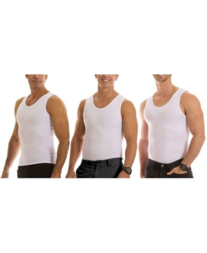 Insta Slim Men's White Compression Muscle Tank Shirt XX-Large Pack of 3 