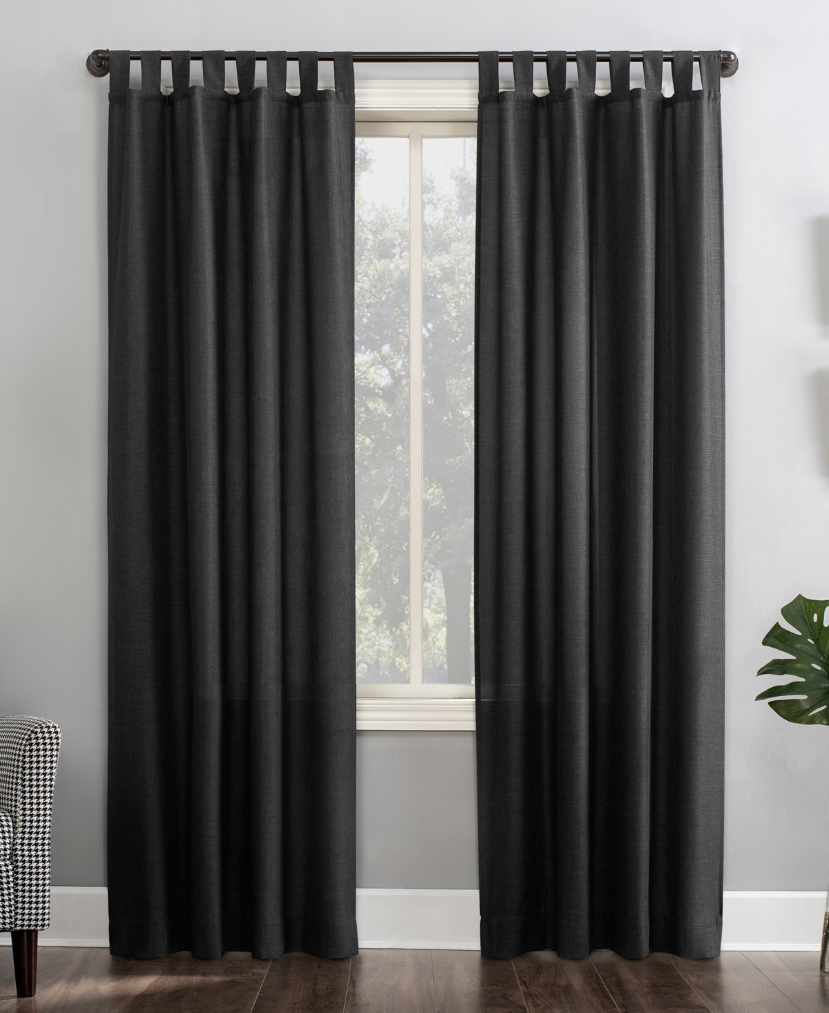 No. 918 Clifford Tab Top 40" X 95" Curtain Panel In Coal