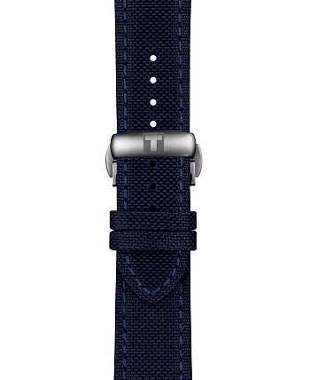 Tissot - Men's Swiss Automatic T-Sport Seastar 1000 Powermatic 80 Silicium Blue Fabric Strap Watch 43mm
