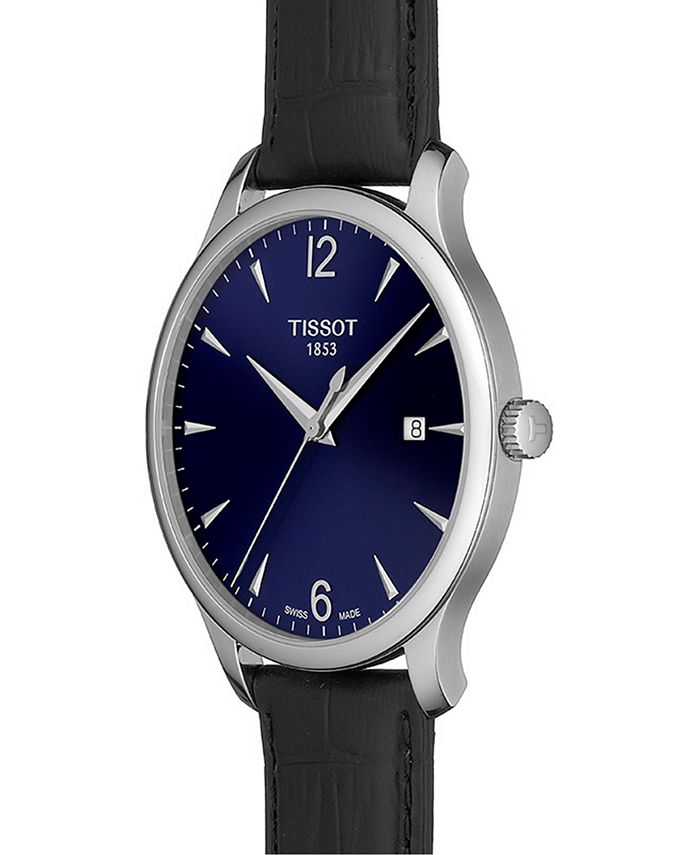 Tissot - Unisex Swiss T-Classic Tradition Black Leather Strap Watch 42mm