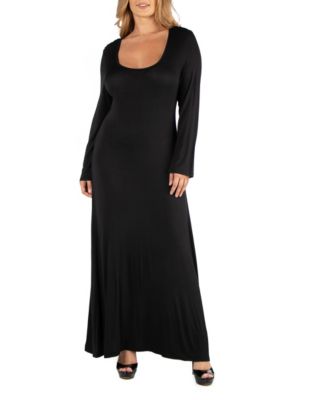 24seven Comfort Apparel Long Sleeve T-Shirt Plus Size Maxi Dress - Macy's