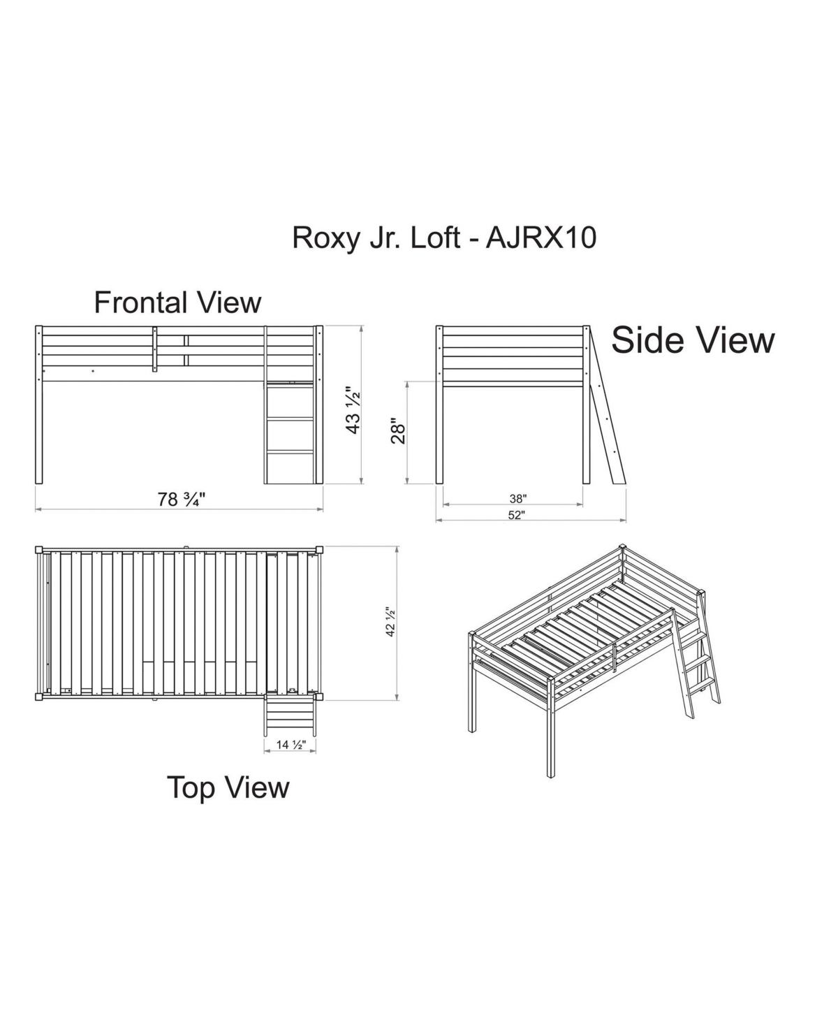 Alaterre Furniture Roxy Junior Loft Tent - White with Gray Camo