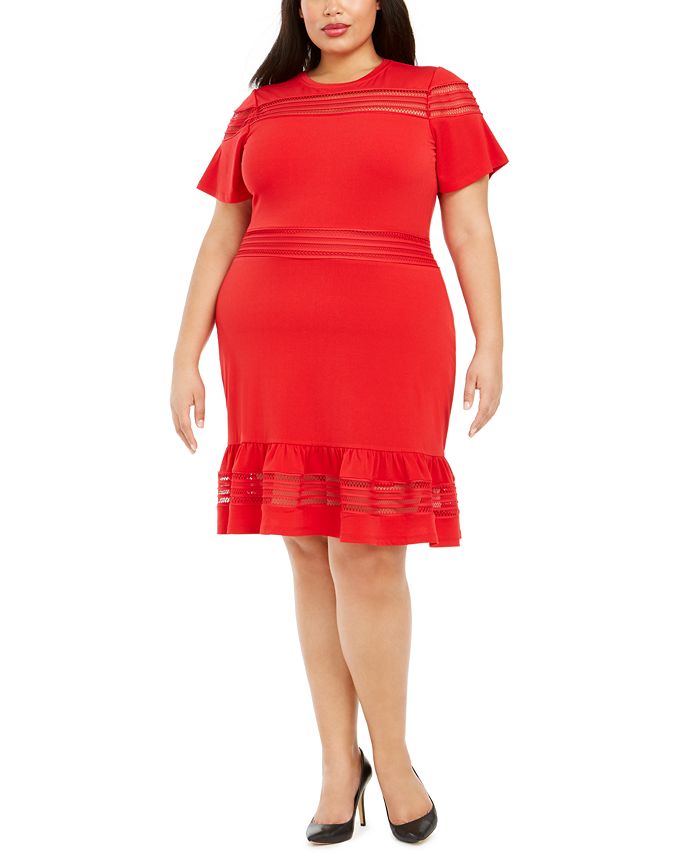 elektropositive spørge Forestående Michael Kors Plus Size Mesh Mix Dress & Reviews - Dresses - Plus Sizes -  Macy's