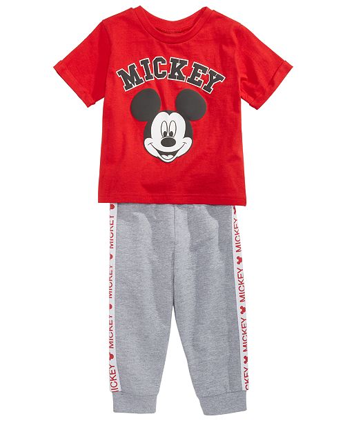 Disney Baby Boys 2 Pc Mickey Mouse T Shirt Jogger Pants Set