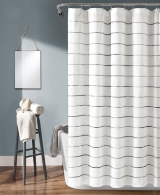 Lush Décor - Ombre Stripe Yarn Dyed Cotton 72" x 72" Shower Curtain