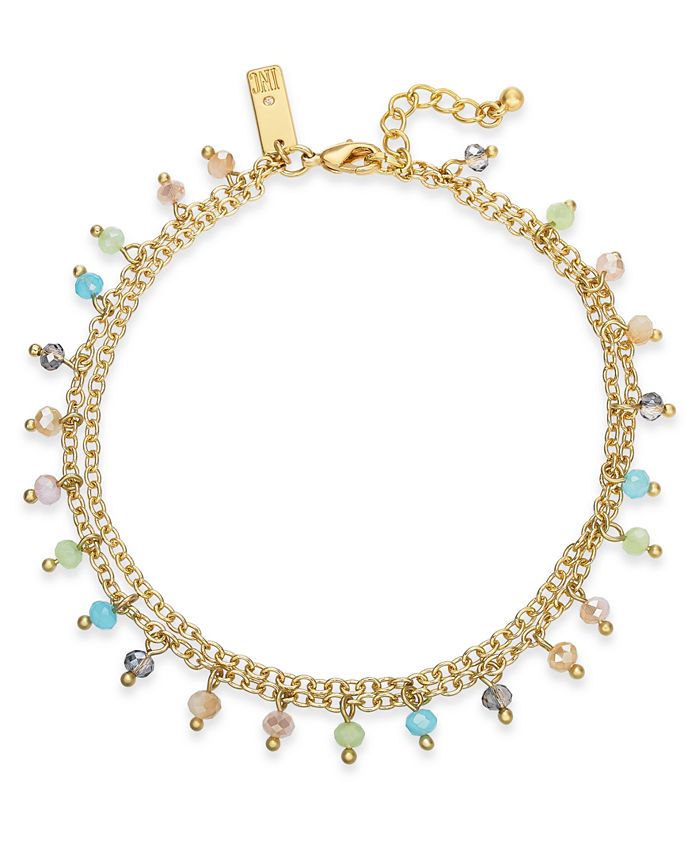 INC International Concepts INC GoldTone Shaky Bead DoubleChain Ankle