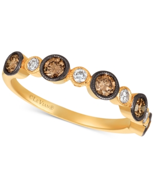 image of Le Vian Chocolatier Diamond Bezel Statement Ring (3/4 ct. t.w.) in 14k Gold