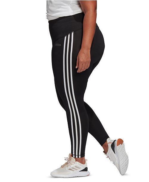 Adidas plus size design 2 move 3 stripe high rise leggings reviews pants leggings plus 