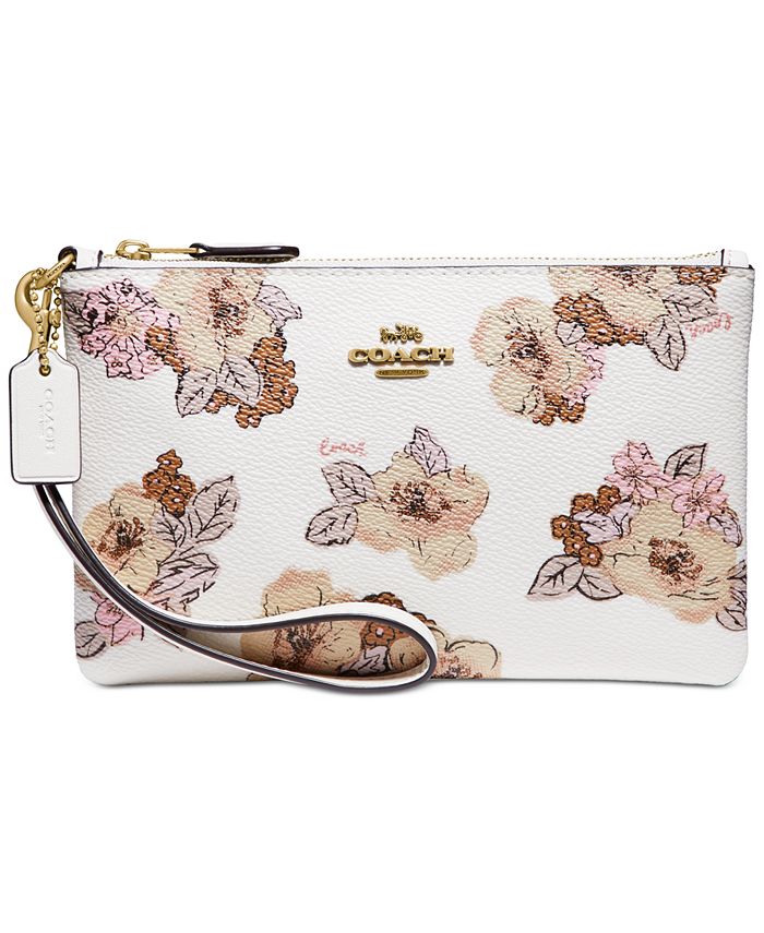 COACH Floral Bouquet Print Small Wristlet Macy's
