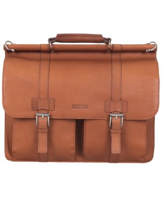 kenneth cole reaction colombian leather flapover laptop bag