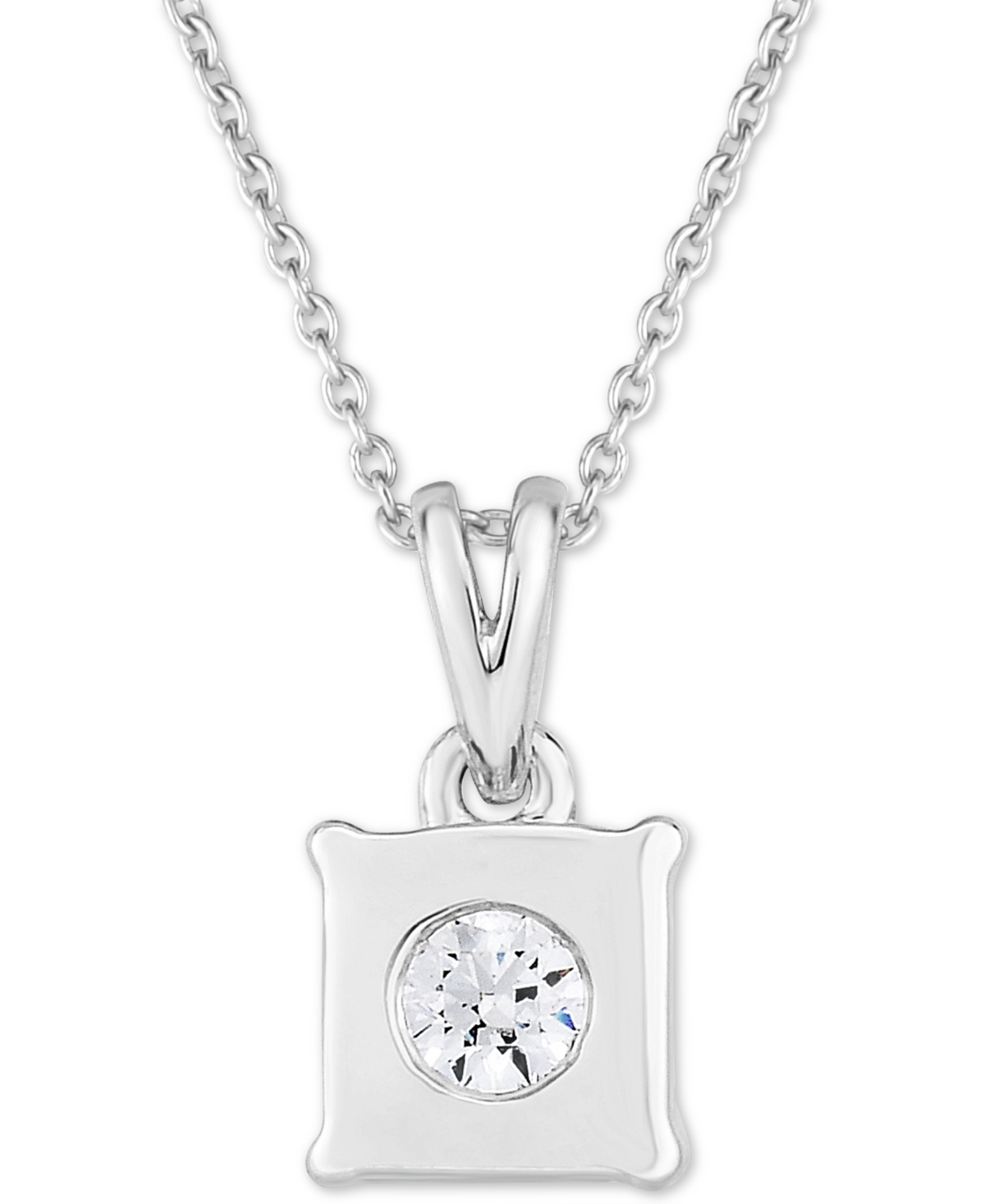 TruMiracle Diamond Princess Pendant Necklace (1/2 ct. t.w.) in 14k White, Yellow, or Rose Gold