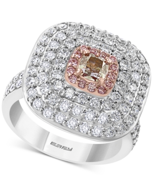 image of Effy Diamond Multi-Halo Statement Ring (2-1/4 ct. t.w.) in 18k White & Rose Gold