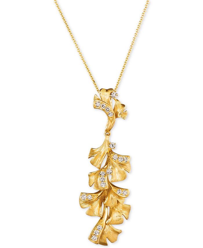 Le Vian - Nude Diamond Floral 18" Pendant Necklace (1/3 ct. t.w.) in 14k Gold