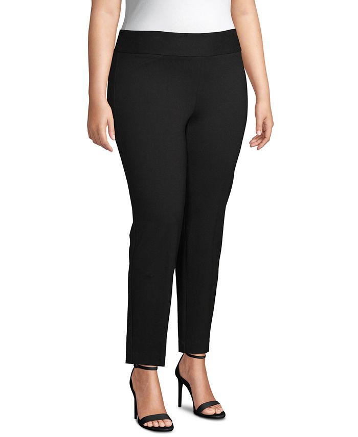 Anne Klein Plus Size Pull-On High-Rise Pants - Macy's