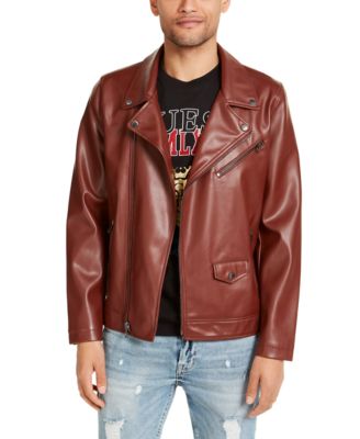 guess men's leather motorcycle jackets