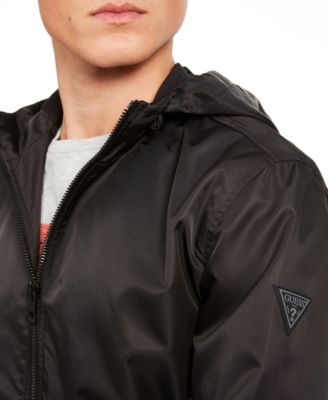 guess men's bomber jacket with removable hooded inset