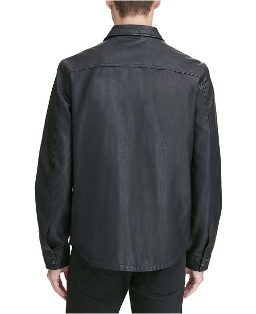 Levi's Men's Classic Faux-Leather Shirt Jacket & Reviews - Coats ...