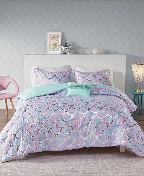 Mi Zone Metallic Printed 3 Piece Twin Twin Xl Reversible Comforter