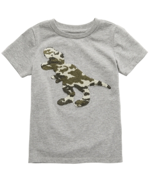 image of Toddler Boys Short Sleeve Tee with Chenille Dino Graphic T-Shirt
