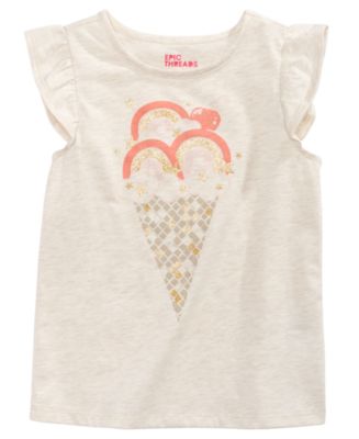 Epic Threads Little Girls Rainbow Ice Cream Cone T-Shirt, Created for ...