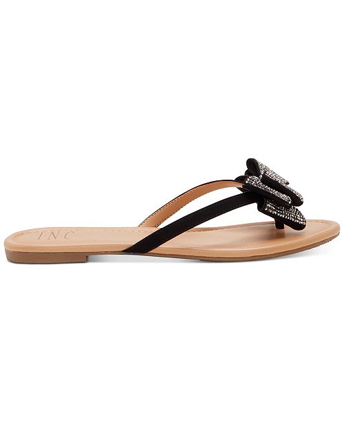 INC International Concepts INC Women's Mabae Bow Flat Sandals, Created ...