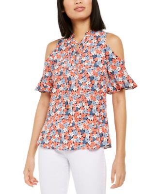 michael kors cold shoulder top