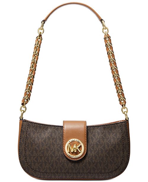 Michael Kors Carmen Leather Shoulder Bag & Reviews - Handbags ...