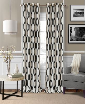 Elrene - Renzo 52" x 84" Geometric Ikat Linen Curtain Panel