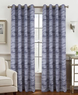 Tropez Two-Tone Jacquard Single Grommet Curtain Panel Pair