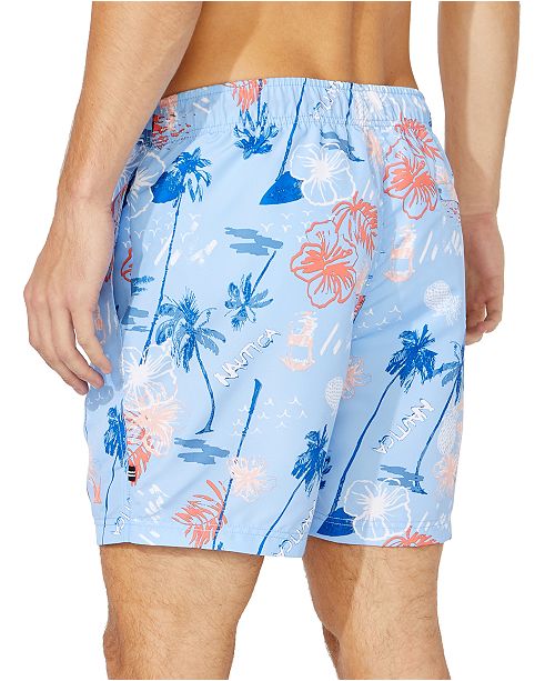 Nautica Men's Island Print 6" Swim Trunks, Created for Macy's & Reviews