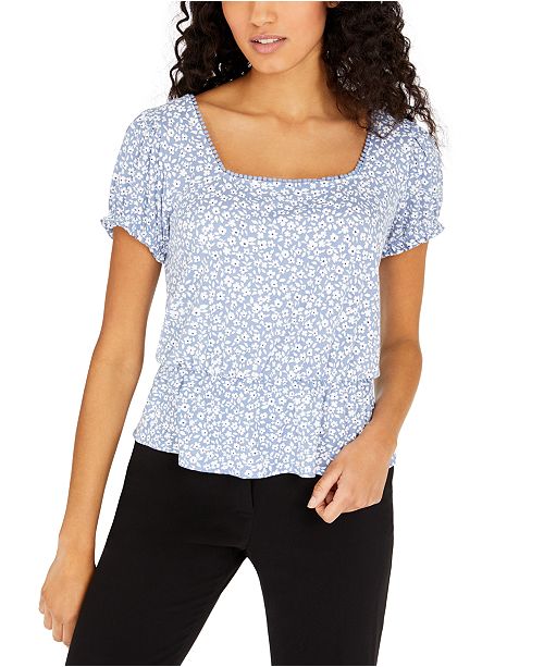 Bcx Juniors Floral Print Top Reviews Tops Juniors Macy S