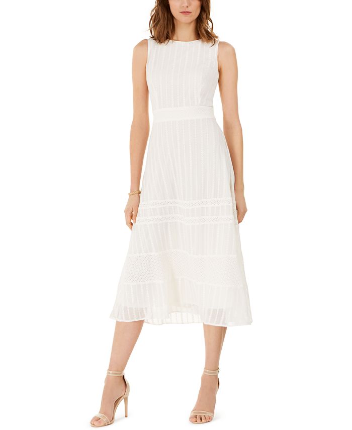 Taylor Embroidered Eyelet-Trim Dress & Reviews - Dresses - Women - Macy's