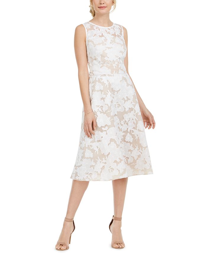 Jessica Howard Petite Floral Illusion Midi Dress - Macy's