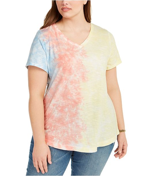 Style Co Plus Size Cotton Tie Dyed T Shirt Created For Macy S