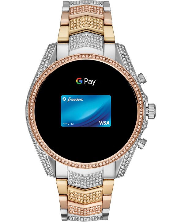 Michael Kors Access Unisex Gen 5 Bradshaw Tri-Tone Pavé Stainless Steel Bracelet Touchscreen