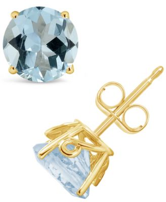Macy's - Aquamarine (2-1/2 ct. t.w.) Stud Earrings in 14K Yellow Gold