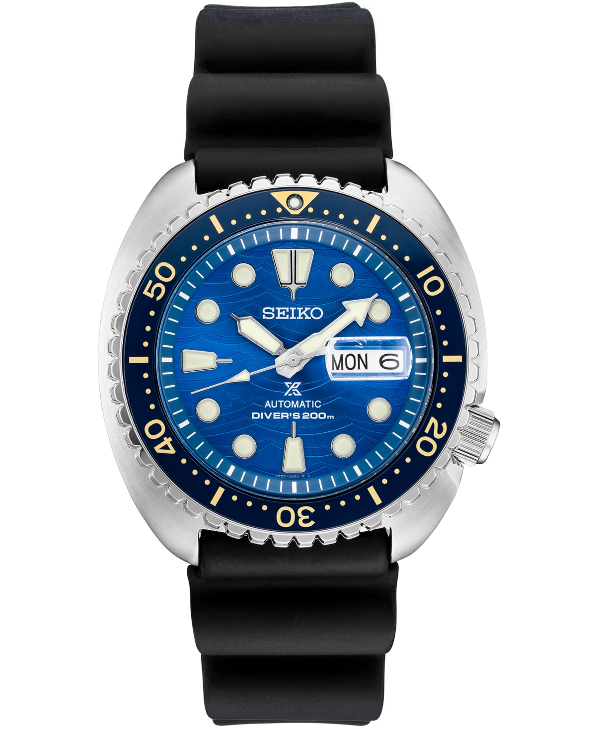 Men's Automatic Prospex Turtle Black Silicone Strap Watch 45mm - A Special Edition - Black