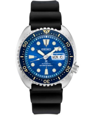 Seiko Men s Automatic Prospex Turtle Black Silicone Strap Watch